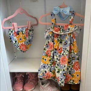 Floral Baby Dress and Bloomers Set